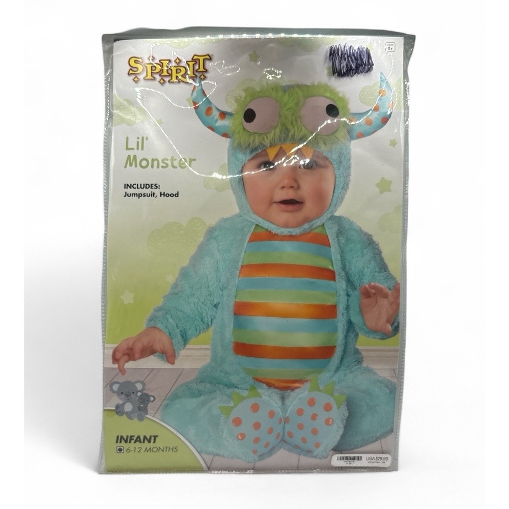 Infant Toddler Lil'‎ Monster  Costume, size 6-12 Months EUC Spirit Halloween